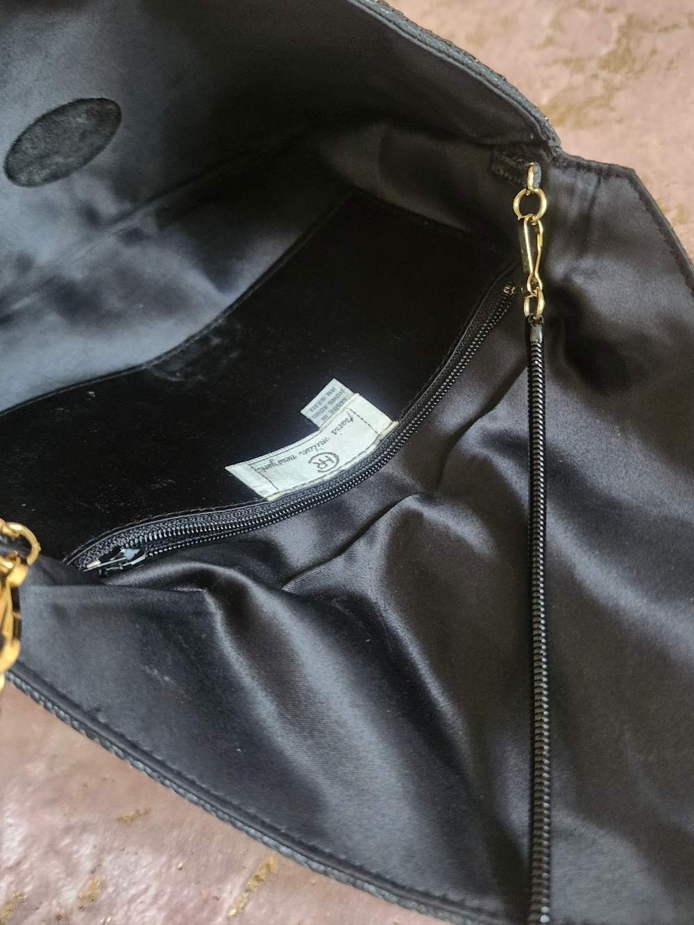 BAG | Sequin Envelope Shoulder Bag in Black and Brown - Picture 12 of 13